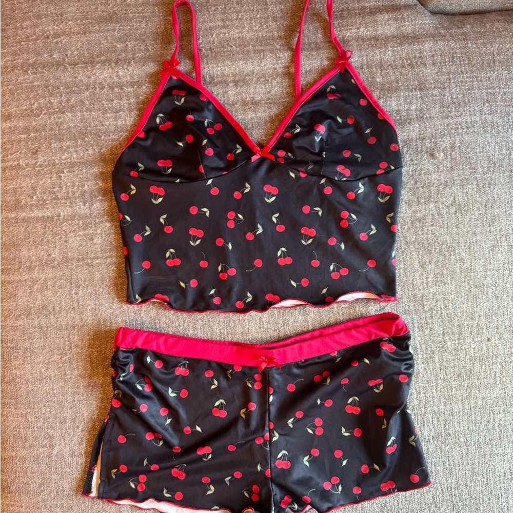 SHEIN Cherry Lingerie/Pajama Set - Picture 2 of 5